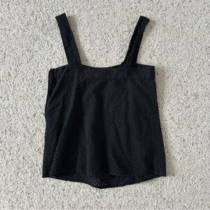 Theory Black Eyelet Tank Top